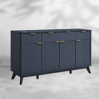 60" Fluted Buffet Sideboard Cabinet with Storage