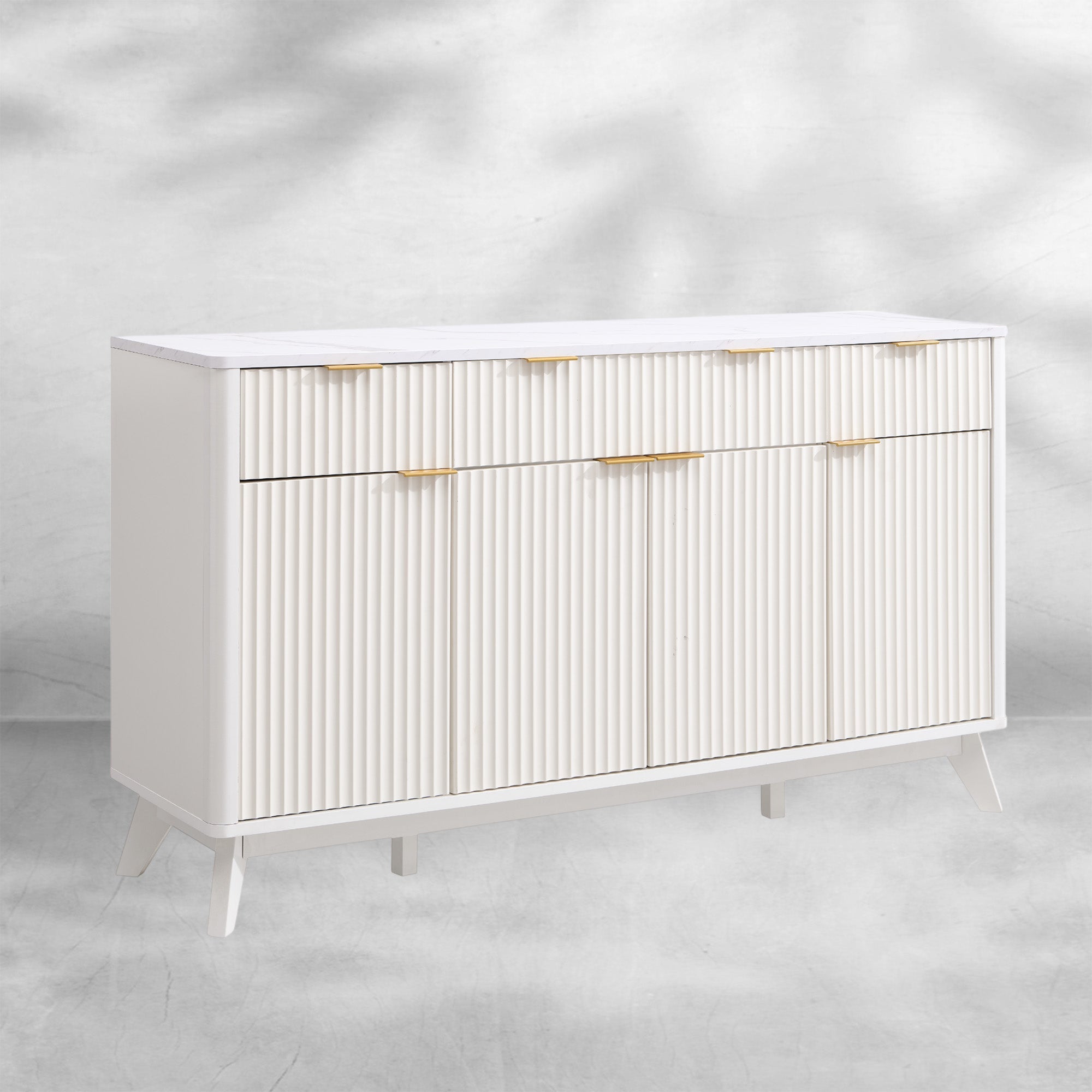 60" Fluted Buffet Sideboard Cabinet with Storage