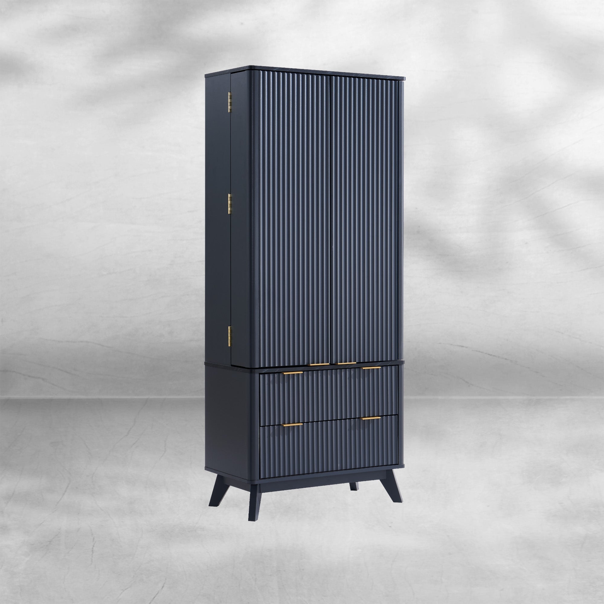 Fluted Pantry Cabinet 72" Kitchen Hutch