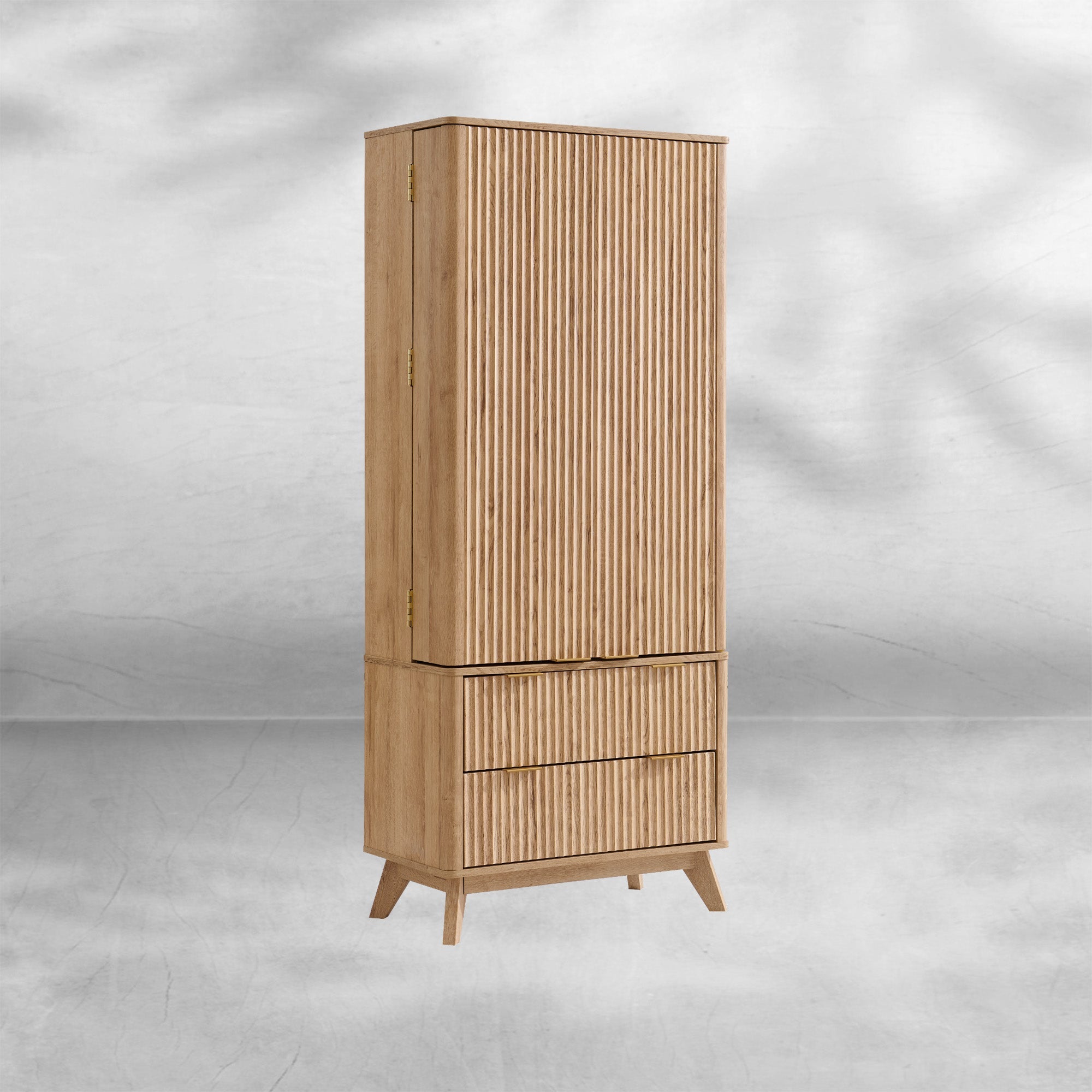 Fluted Pantry Cabinet 72" Kitchen Hutch