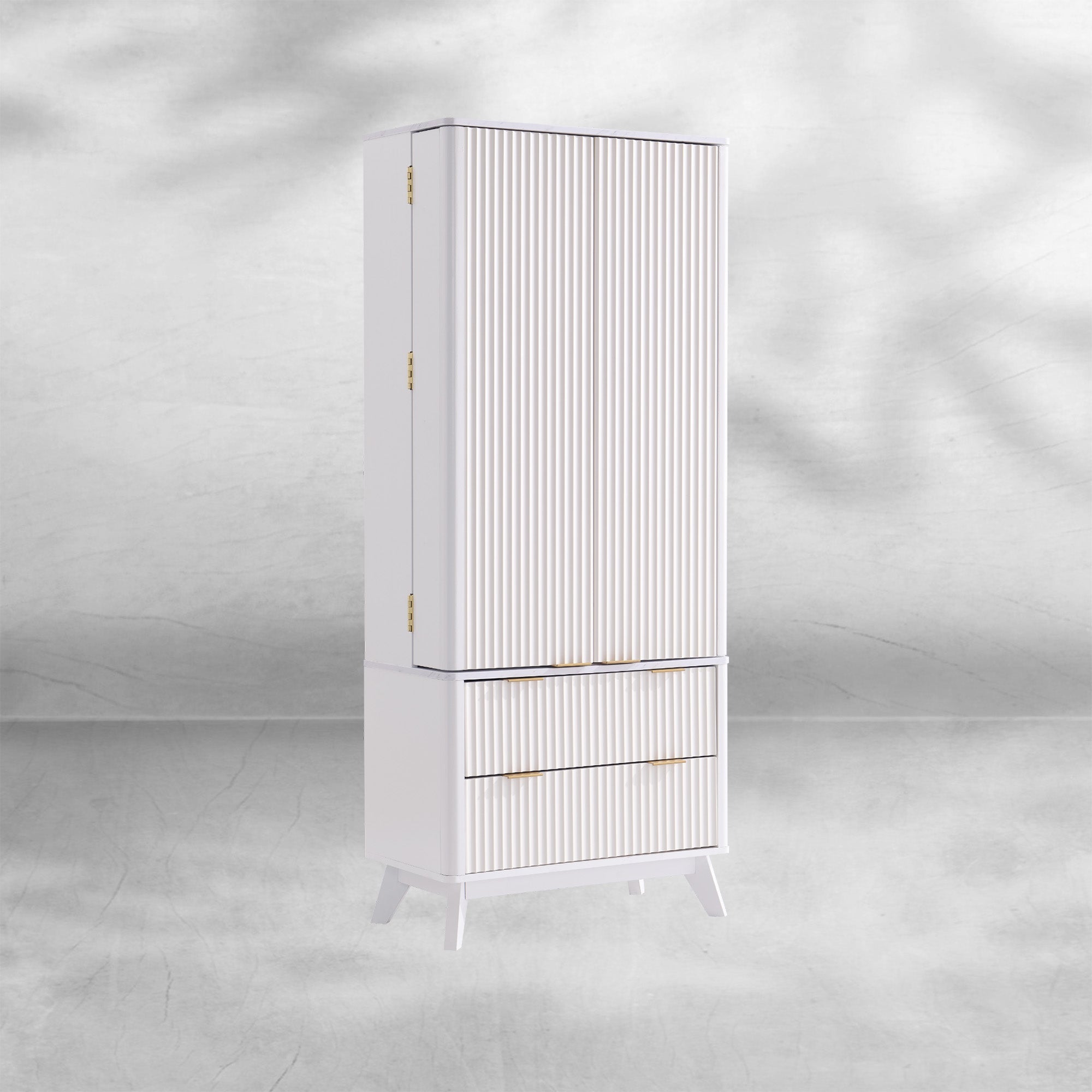 Fluted Pantry Cabinet 72" Kitchen Hutch