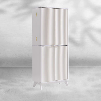 Mid-Century Modern Fluted Kitchen Pantry Cabinet 72"