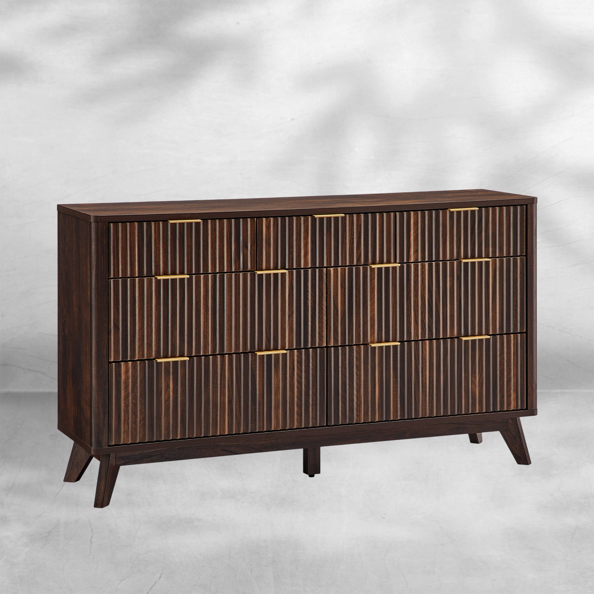Modern Curved Fluted 7-Drawer Dresser