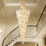 ValleyLamps D39.4"*H236.2"/ 58 Lights Luxury Extra Large Foyer Spiral Staircase Chandelier Long Crystal Ceiling Light Fixture For Living Room Hall Entrance