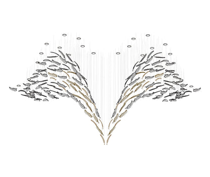 Glass Feathers Chandelier - Vakkerlight