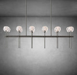Bolura De Cristal Clear Glass Double Linear Chandelier