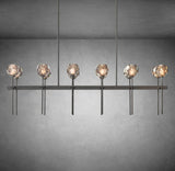Bolura De Cristal Clear Glass Double Linear Chandelier