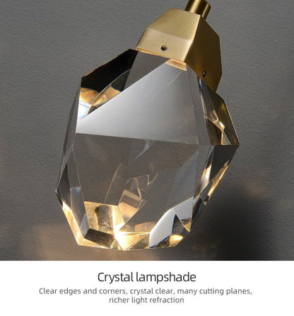 Deniselamp® Gold Minimalist Diamond Design Crystal Pendant Wall Lamp