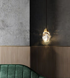 Deniselamp® Gold Minimalist Diamond Design Crystal Pendant Wall Lamp
