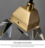 Deniselamp® Gold Minimalist Diamond Design Crystal Pendant Wall Lamp