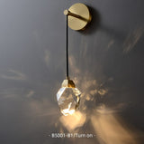 Deniselamp® Gold Minimalist Diamond Design Crystal Pendant Wall Lamp