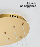 JC Golden/Black LED Hanging Meteor Rain Staircase Chandelier