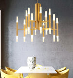 Deniselamp® Gold/Black Postmodern LED Chandelier For Living Room, Lobby, Restaurant