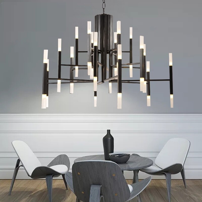 Deniselamp® Gold/Black Postmodern LED Chandelier For Living Room, Lobby, Restaurant