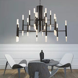 Deniselamp® Gold/Black Postmodern LED Chandelier For Living Room, Lobby, Restaurant
