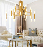 Deniselamp® Gold/Black Postmodern LED Chandelier For Living Room, Lobby, Restaurant