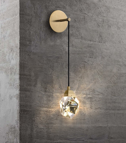 Deniselamp® Gold Minimalist Diamond Design Crystal Pendant Wall Lamp Warm White (2700-3500K)