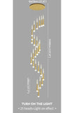 JC Golden/Black LED Hanging Meteor Rain Staircase Chandelier