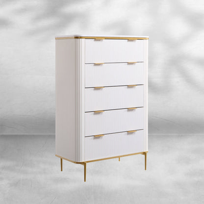 Fluted 5-Drawer Dresser 48" Modern Wood Storage Organizer