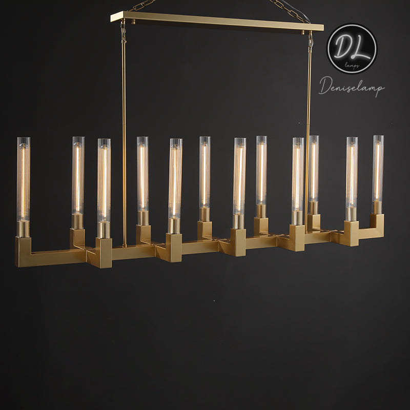 Elegance Modern Gorgeous Flow Stripe Linear Chandelier 67"