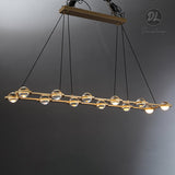 Nimbus- Splendid Star Design Rectangular Chandelier 54"/72"-Lacquered Brass