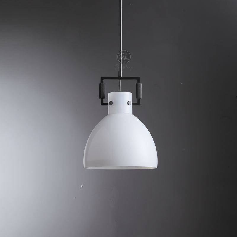 MechFriction Milk Glass Cloche Pendant
