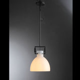 MechFriction Milk Glass Cloche Pendant