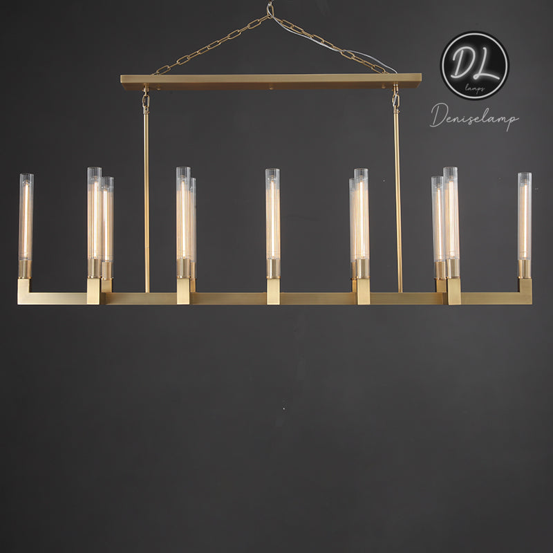Elegance Modern Gorgeous Flow Stripe Linear Chandelier 67"