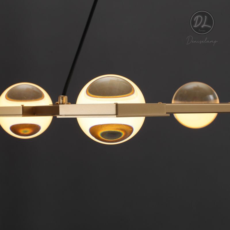 Nimbus- Splendid Star Design Rectangular Chandelier 54"/72"-Lacquered Brass