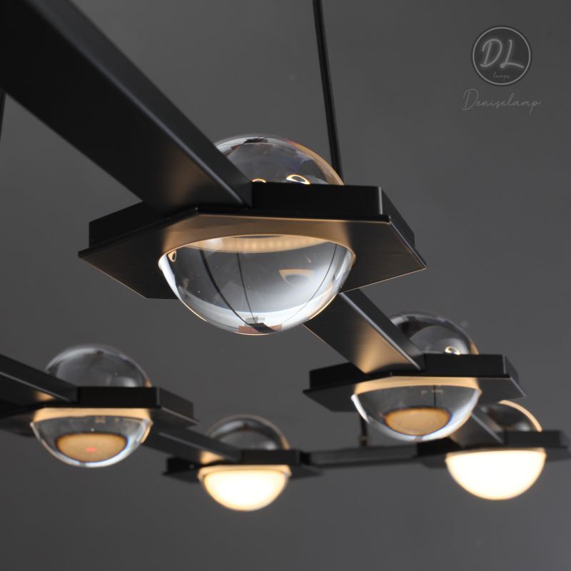 Nimbus- Splendid Star Design Rectangular Chandelier 54"/72"-Matte Black