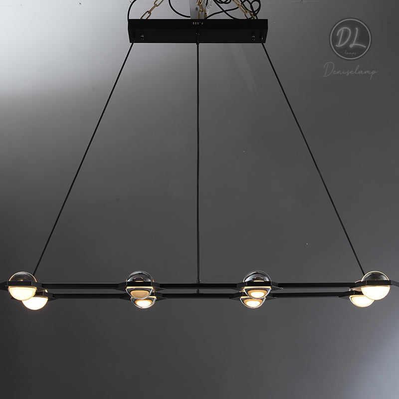 Nimbus- Splendid Star Design Rectangular Chandelier 54"/72"-Matte Black