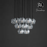 Damn- Modern Design Hexagonal Crystal Ball Cluster Chandelier 19"