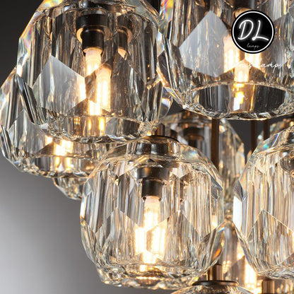Damn- Modern Design Hexagonal Crystal Ball Cluster Chandelier 19"