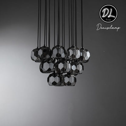 Damn- Modern Design Hexagonal Crystal Ball Cluster Chandelier 19"