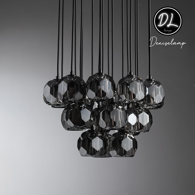 Damn- Modern Design Hexagonal Crystal Ball Cluster Chandelier 19"