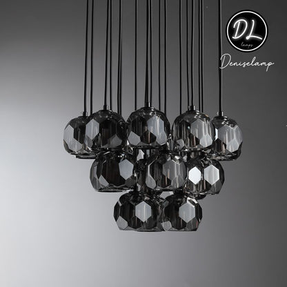 Damn- Modern Design Hexagonal Crystal Ball Cluster Chandelier 19"
