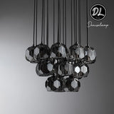 Damn- Modern Design Hexagonal Crystal Ball Cluster Chandelier 19"