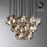 Damn- Modern Design Hexagonal Crystal Ball Cluster Chandelier 19"