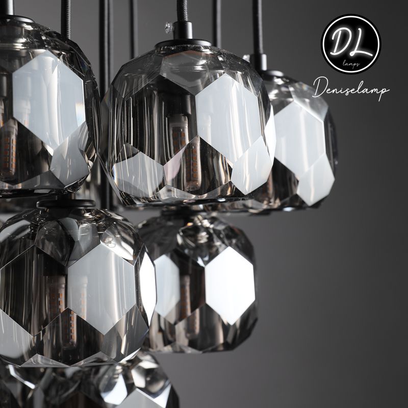 Damn- Modern Design Hexagonal Crystal Ball Cluster Chandelier 19"