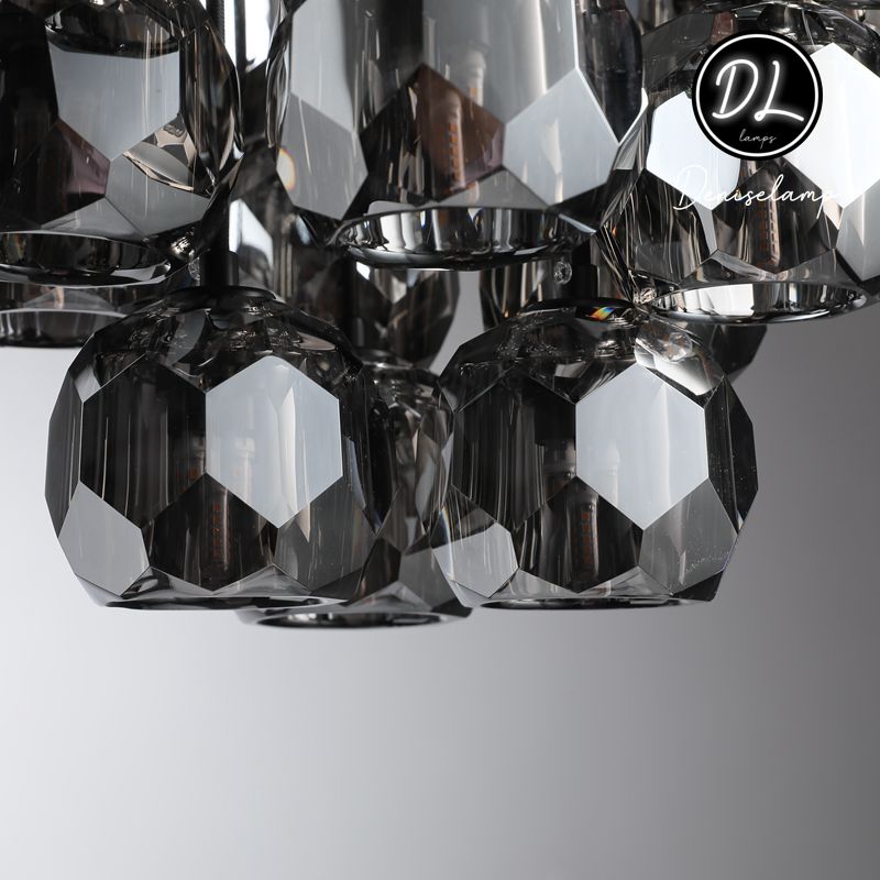 Damn- Modern Design Hexagonal Crystal Ball Cluster Chandelier  24"