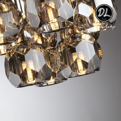 Damn- Modern Design Hexagonal Crystal Ball Cluster Chandelier 19"