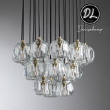 Damn- Modern Design Hexagonal Crystal Ball Cluster Chandelier  24"