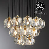 Damn- Modern Design Hexagonal Crystal Ball Cluster Chandelier 14" / 18" / 24"