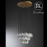 Damn- Modern Design Hexagonal Crystal Ball Cluster Chandelier 19"
