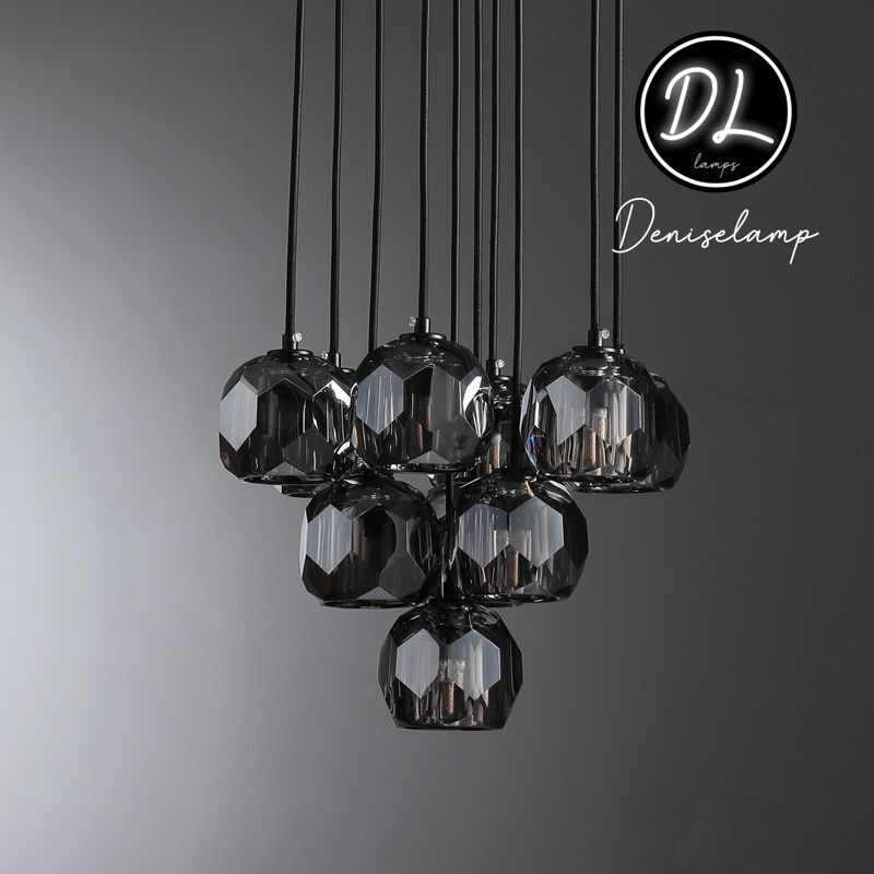Damn- Modern Design Hexagonal Crystal Ball Cluster Chandelier  24"