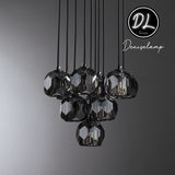 Damn- Modern Design Hexagonal Crystal Ball Cluster Chandelier  24"