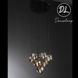 Damn- Modern Design Hexagonal Crystal Ball Cluster Chandelier 19"