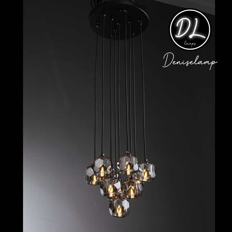 Damn- Modern Design Hexagonal Crystal Ball Cluster Chandelier  24"