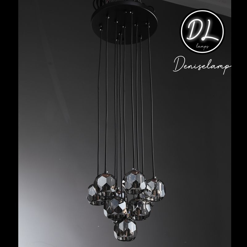 Damn- Modern Design Hexagonal Crystal Ball Cluster Chandelier 19"