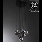 Damn- Modern Design Hexagonal Crystal Ball Cluster Chandelier 19"